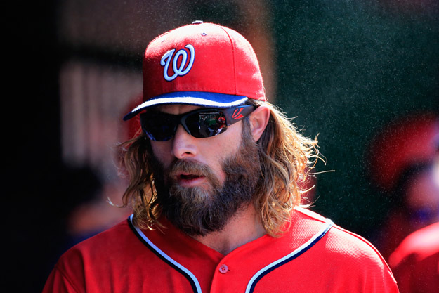 WASHINGTON, DC - JULY 05: Jayson Werth #28 of the Washington Nationals walks in the dugout before the start of their game against the Chicago Cubs at Nationals Park on July 5, 2014 in Washington, DC.  