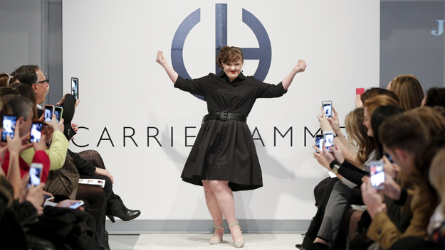 Jamie Brewer at NYFW (Photo by Brian Ach/Getty Images)