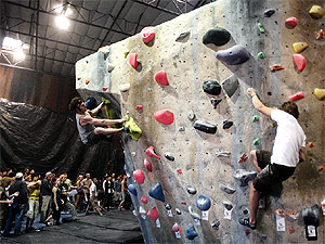 Rock climbing facilities at Hangar 18 gym in South Bay