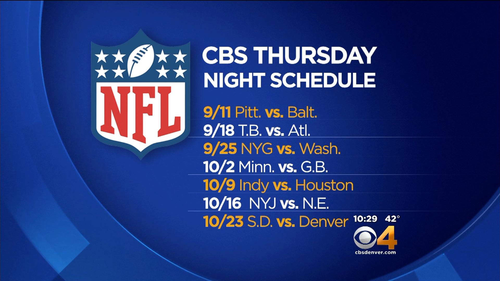 Thursday Night Football Games On CBS Announced – CBS Denver - What Station Is Thursday Night Football On Tonight