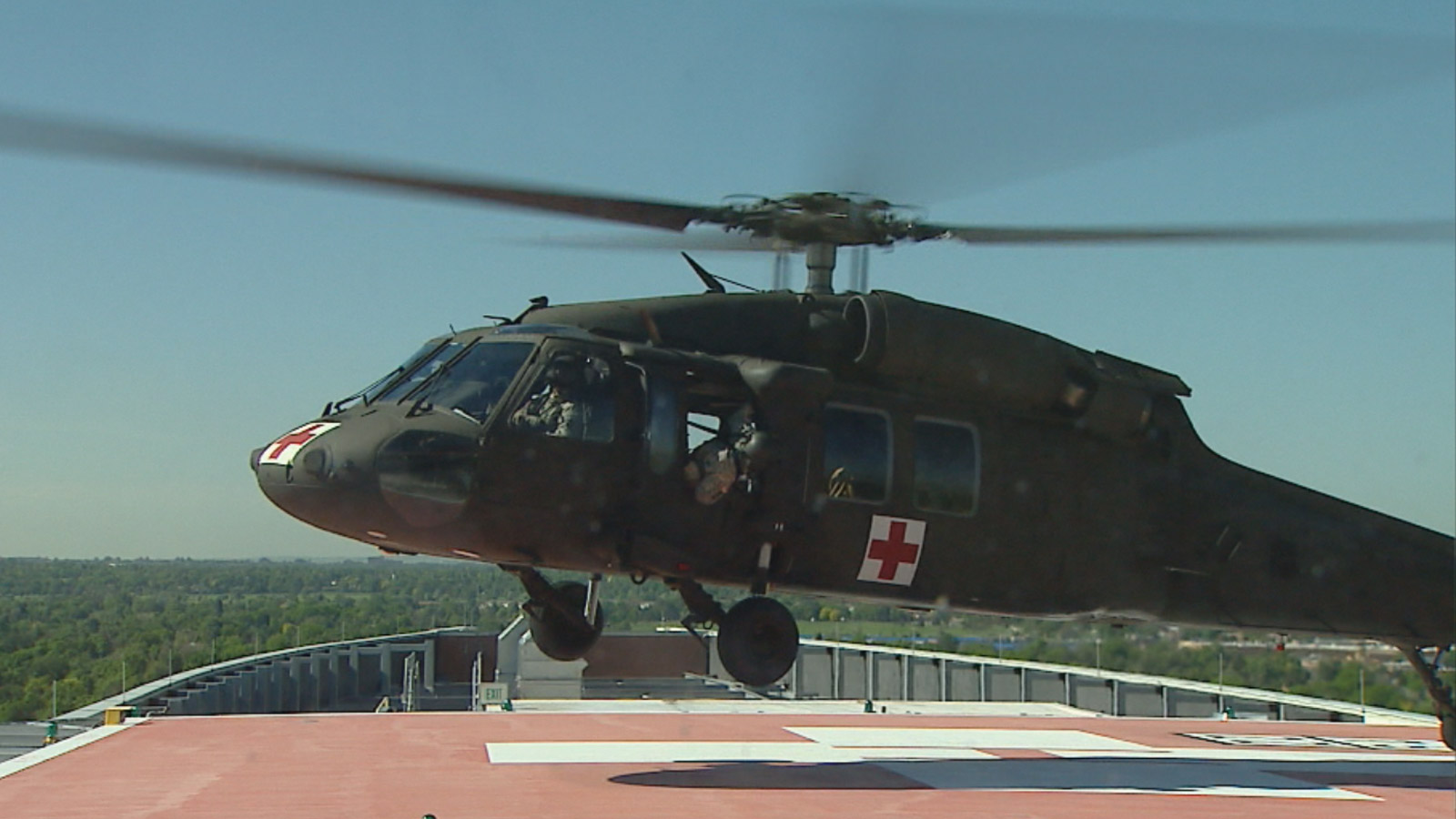 Black Hawk Helicopter Practices Landing At Metro Area Hospitals