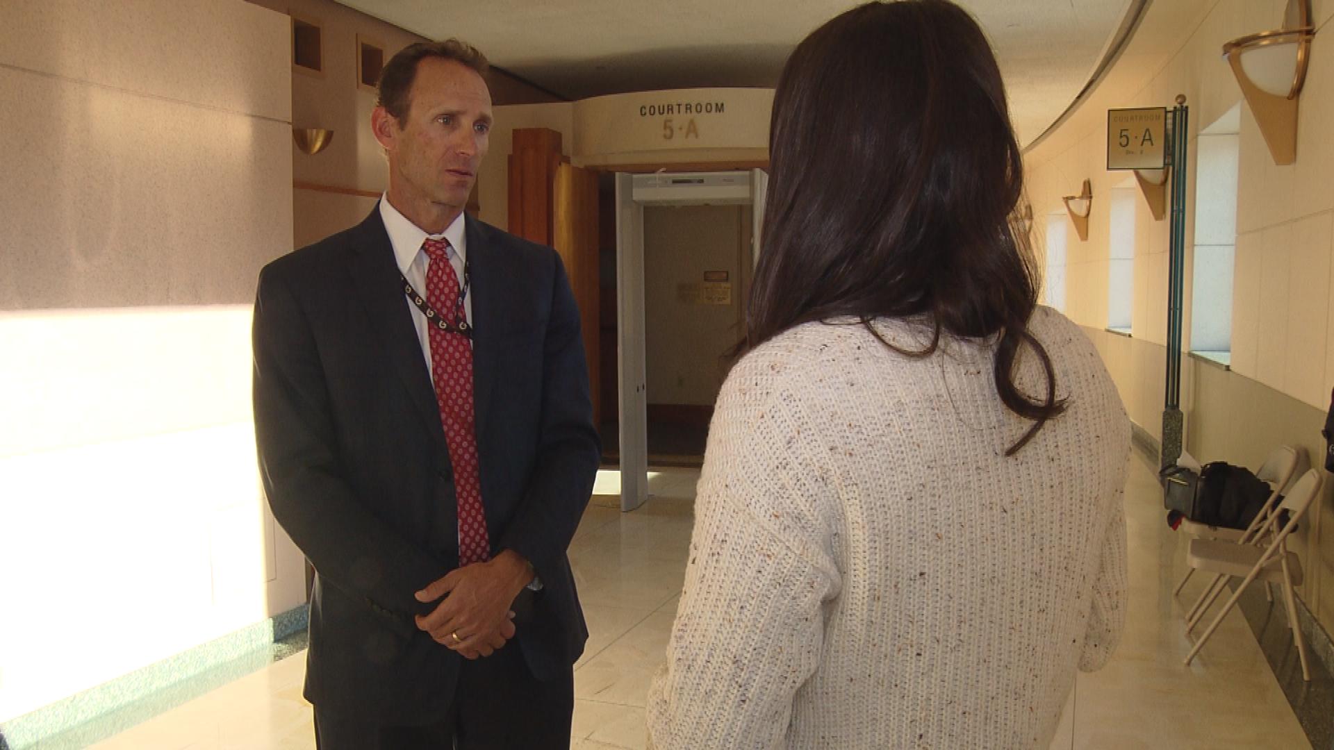 Jefferson County Chief Deputy District Attorney Robert Weiner is interviewed by CBS4's Karen Moriff (credit: CBS)