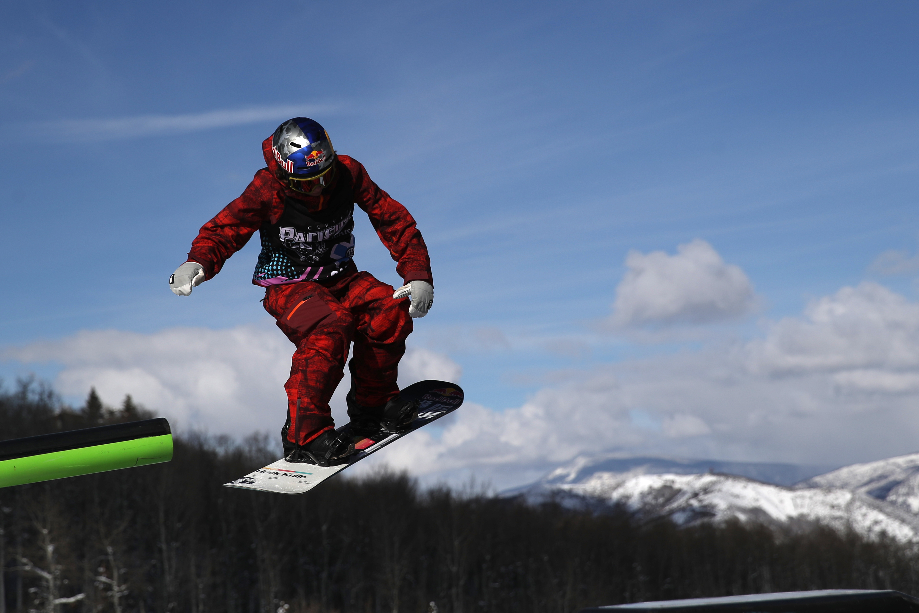 Judd Henkes practices prior to the Men's Snowboard Slopestyle Elimination at the 2019 Winter X Games on January 25, 2019 in Aspen, Colorado.