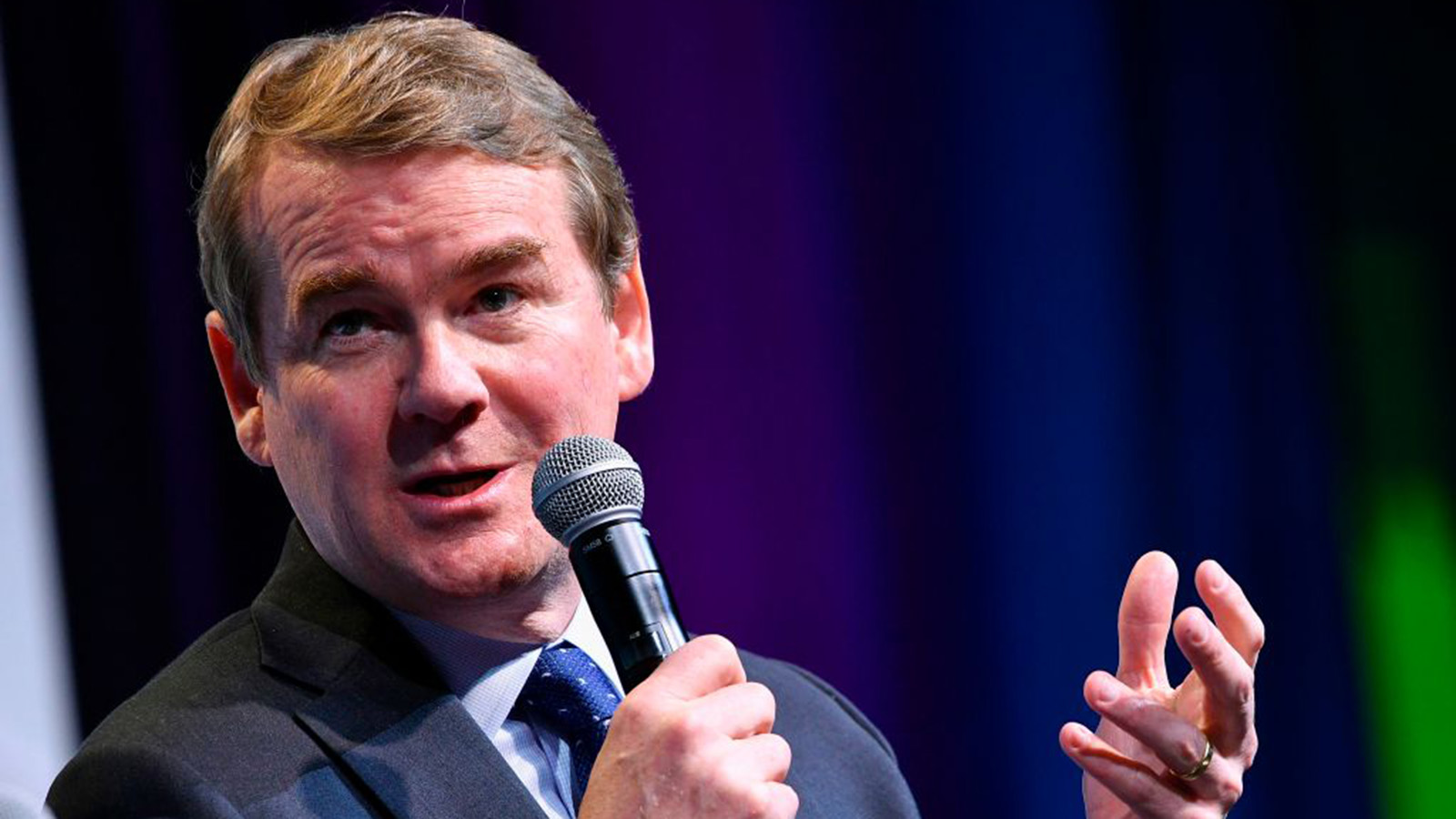 Democratic presidential candidate Sen. Michael Bennet speaks during the 2019 J Street National Conference at the Walter E. Washington Convention Center in Washington on Oct. 28, 2019.