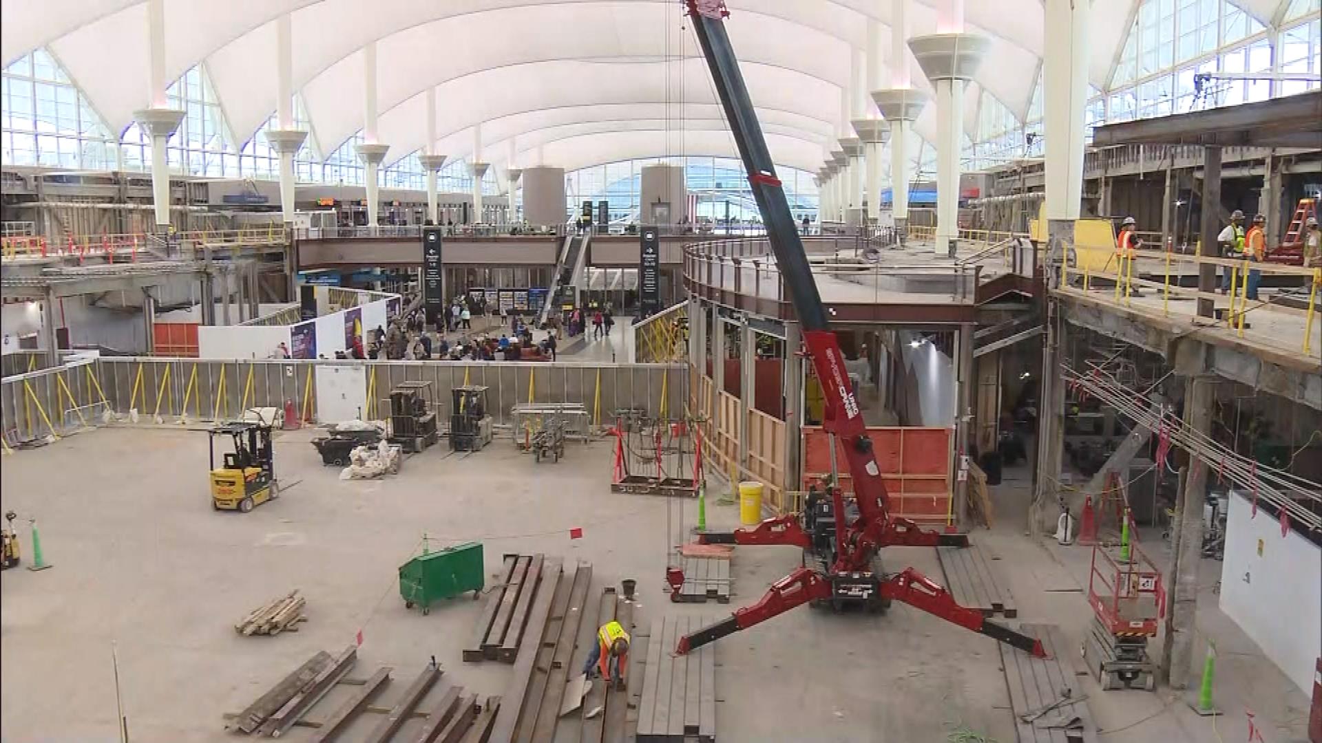 A look at the Great Hall Project under construction at Denver International Airport