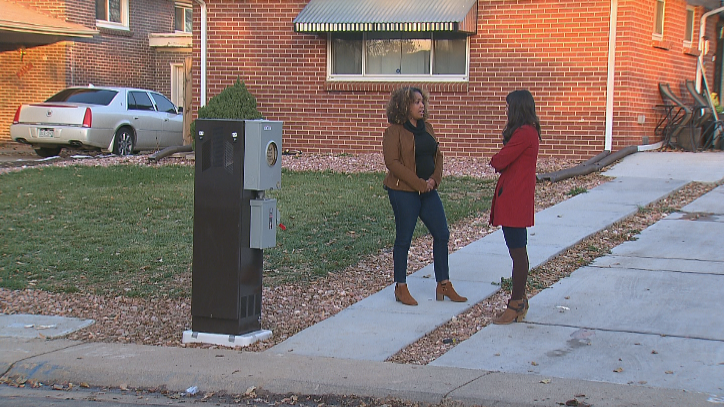 An Aurora homeowner questions a mysterious utility box placed in her front yard. (credit: CBS)