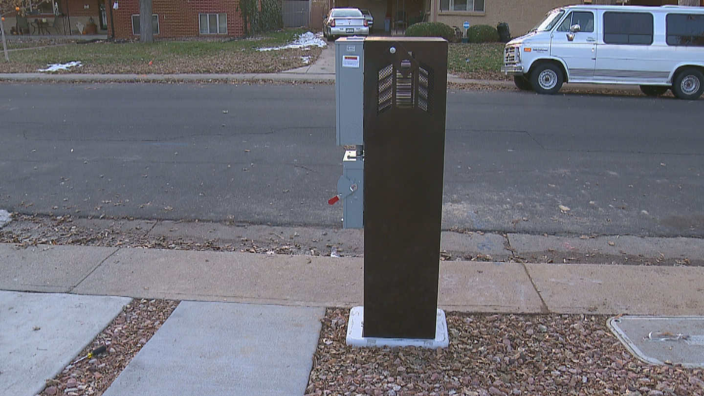 An Aurora homeowner questions a mysterious utility box placed in her front yard. (credit: CBS)