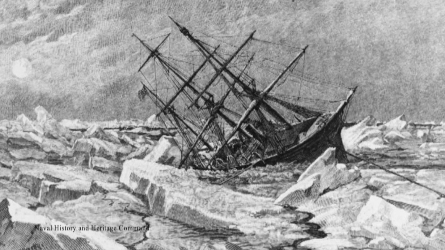 Crew members aboard the USS Jeanette recorded weather data for months after the ship became frozen in place in the Arctic in 1879.