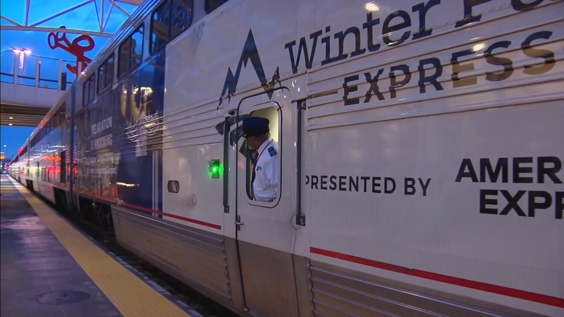 The Amtrak Winter Park Express ski train departs from Union Station