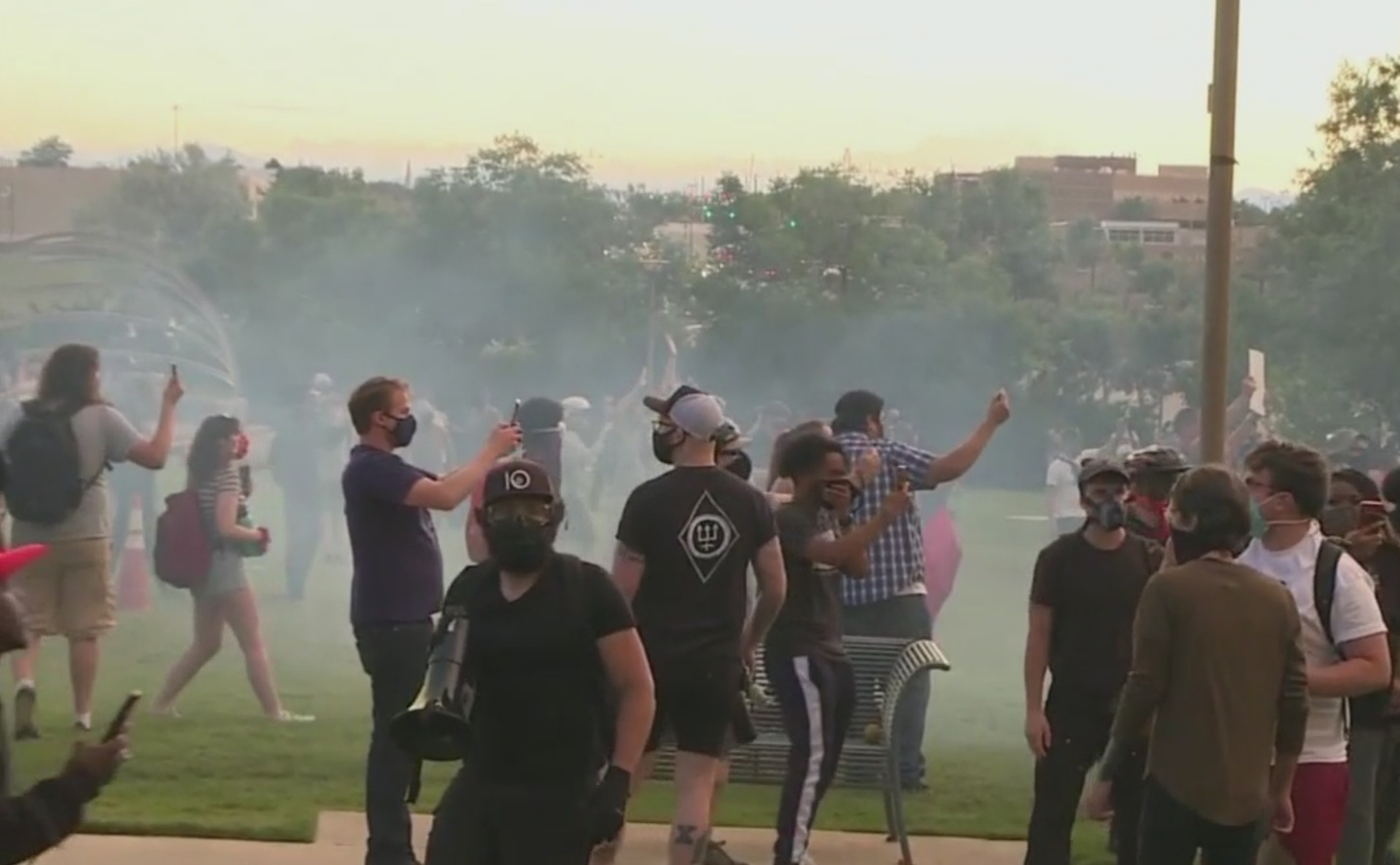 An image from a protest in June in Aurora in which police used tear gas during a protest.