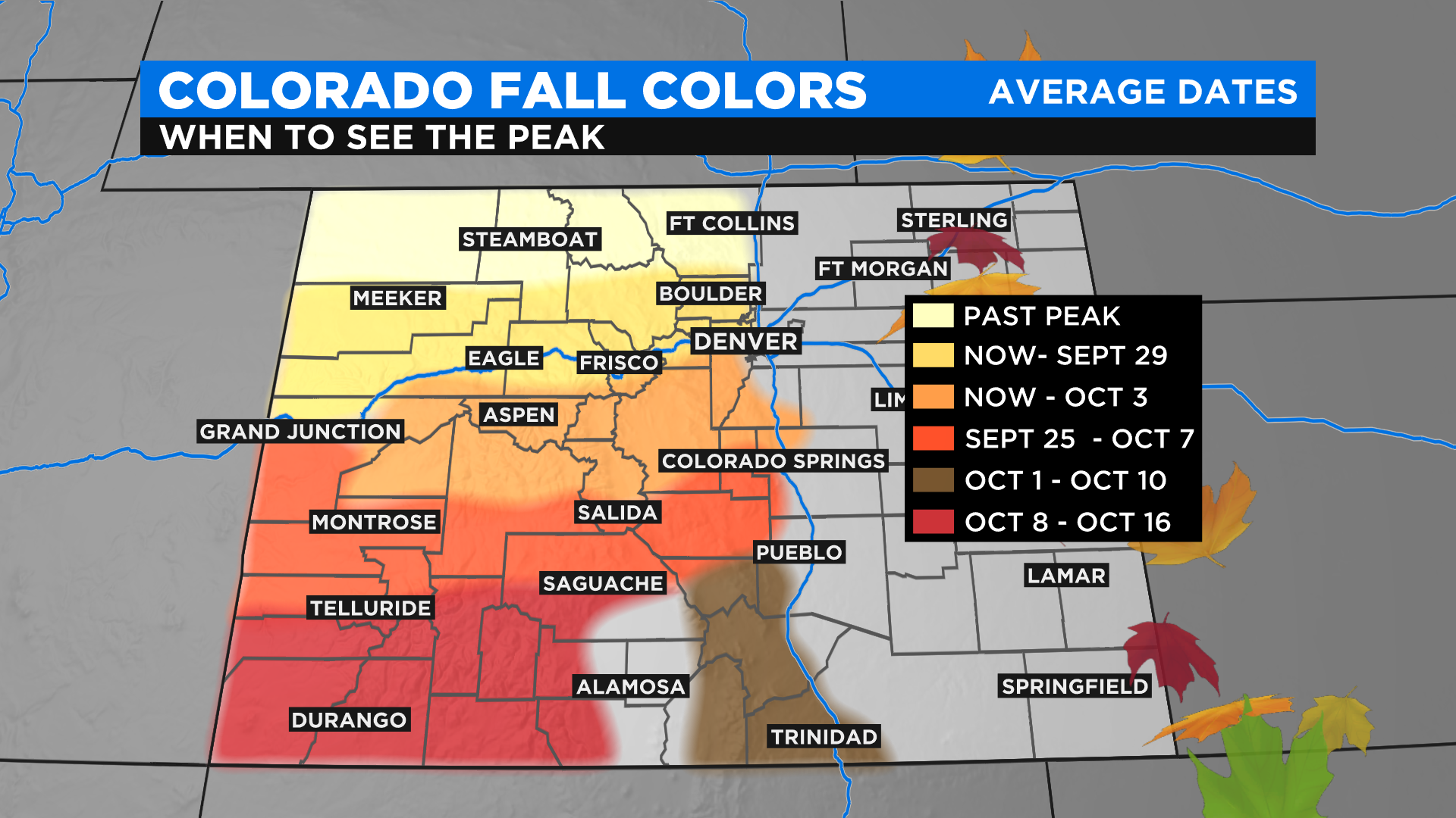 Saturday Best Weather To See Colorado Fall Color, Mountains Turn Cold