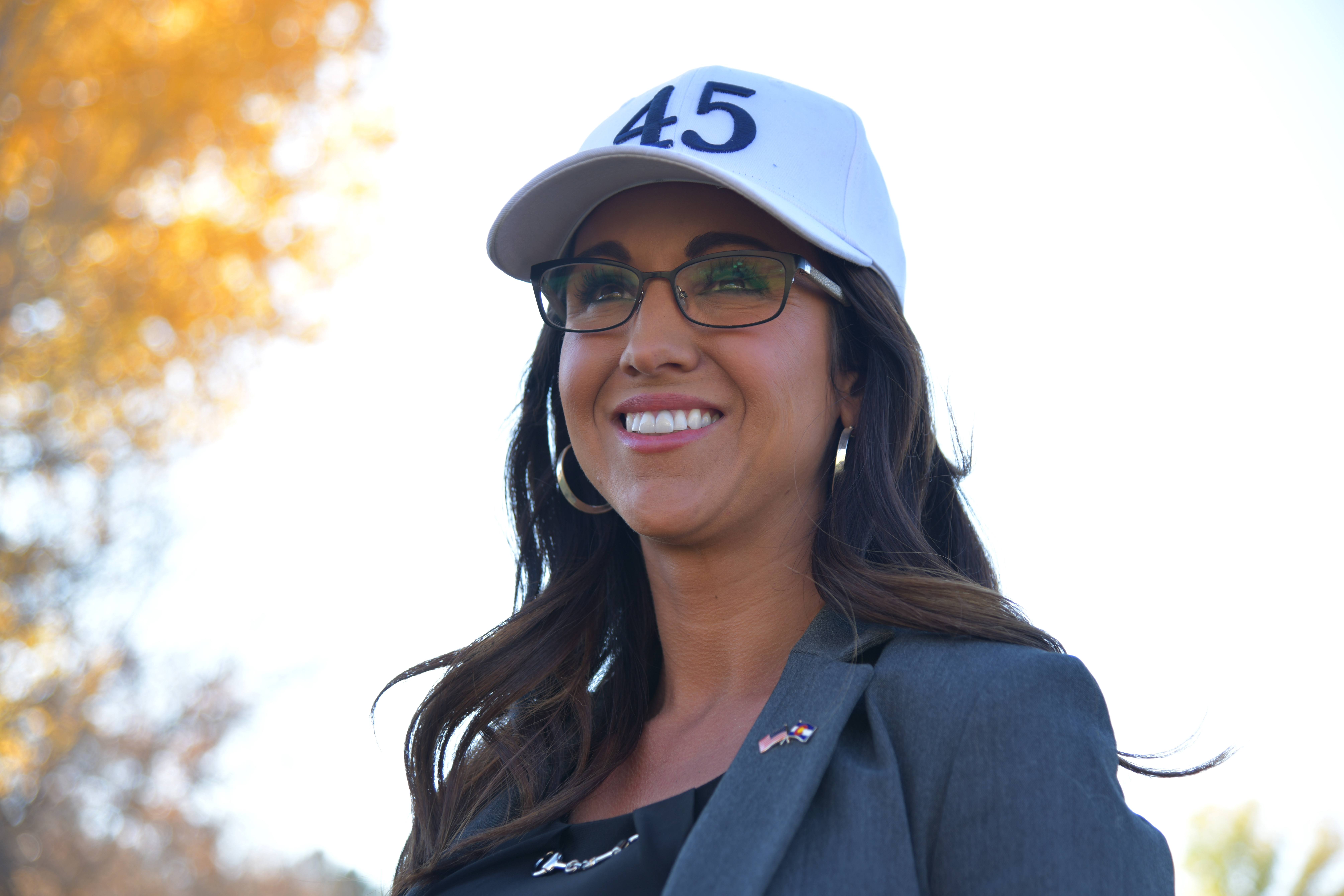 Lauren Boebert, Republican nominee for Colorado's 3rd congressional district, poses for the portrait at Terrell Park in Collbran, Colorado on Oct. 22, 2020.