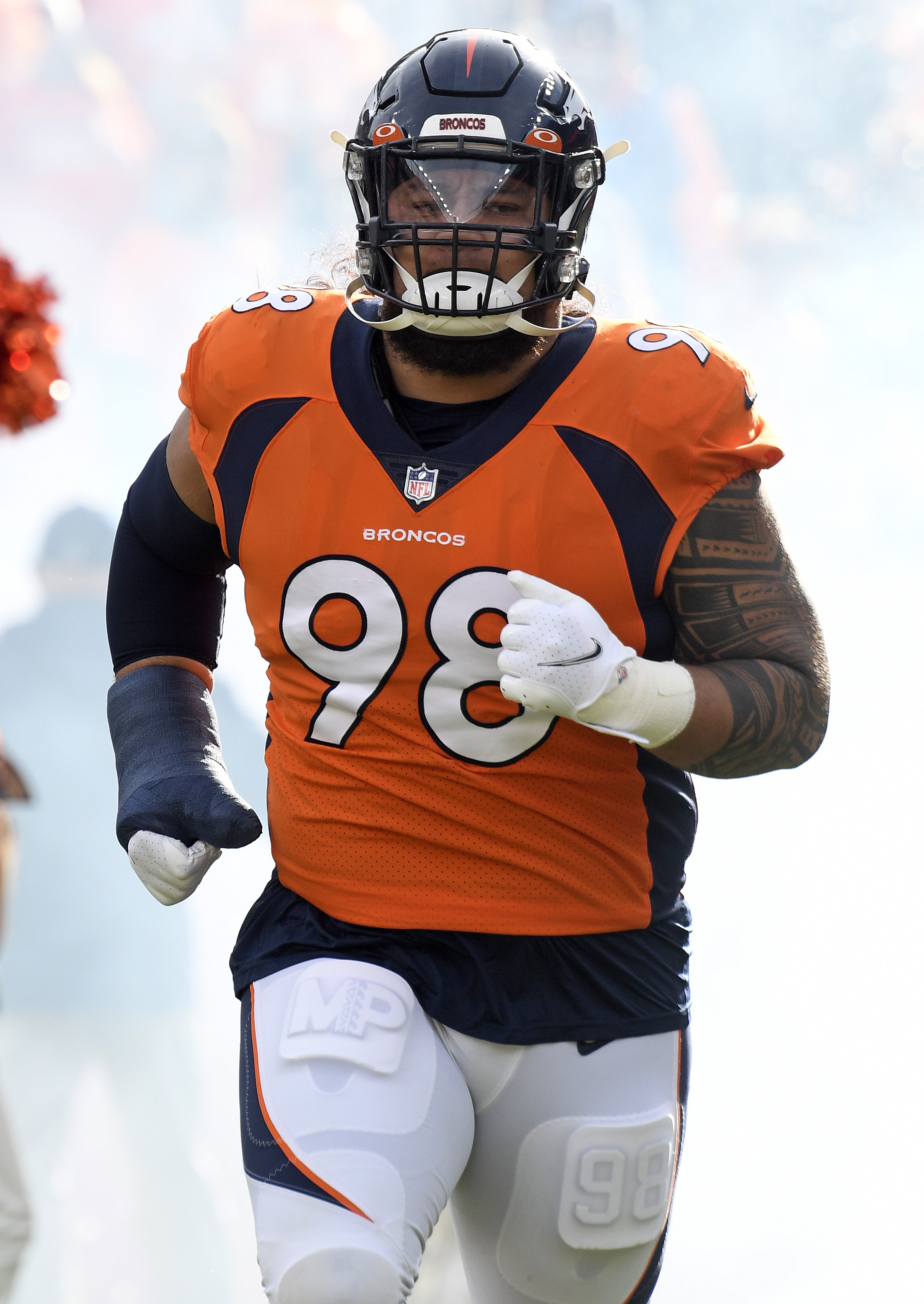 Denver Broncos Nose Tackle Mike Purcell on Nov. 28, 2021, at Empower Field at Mile High.