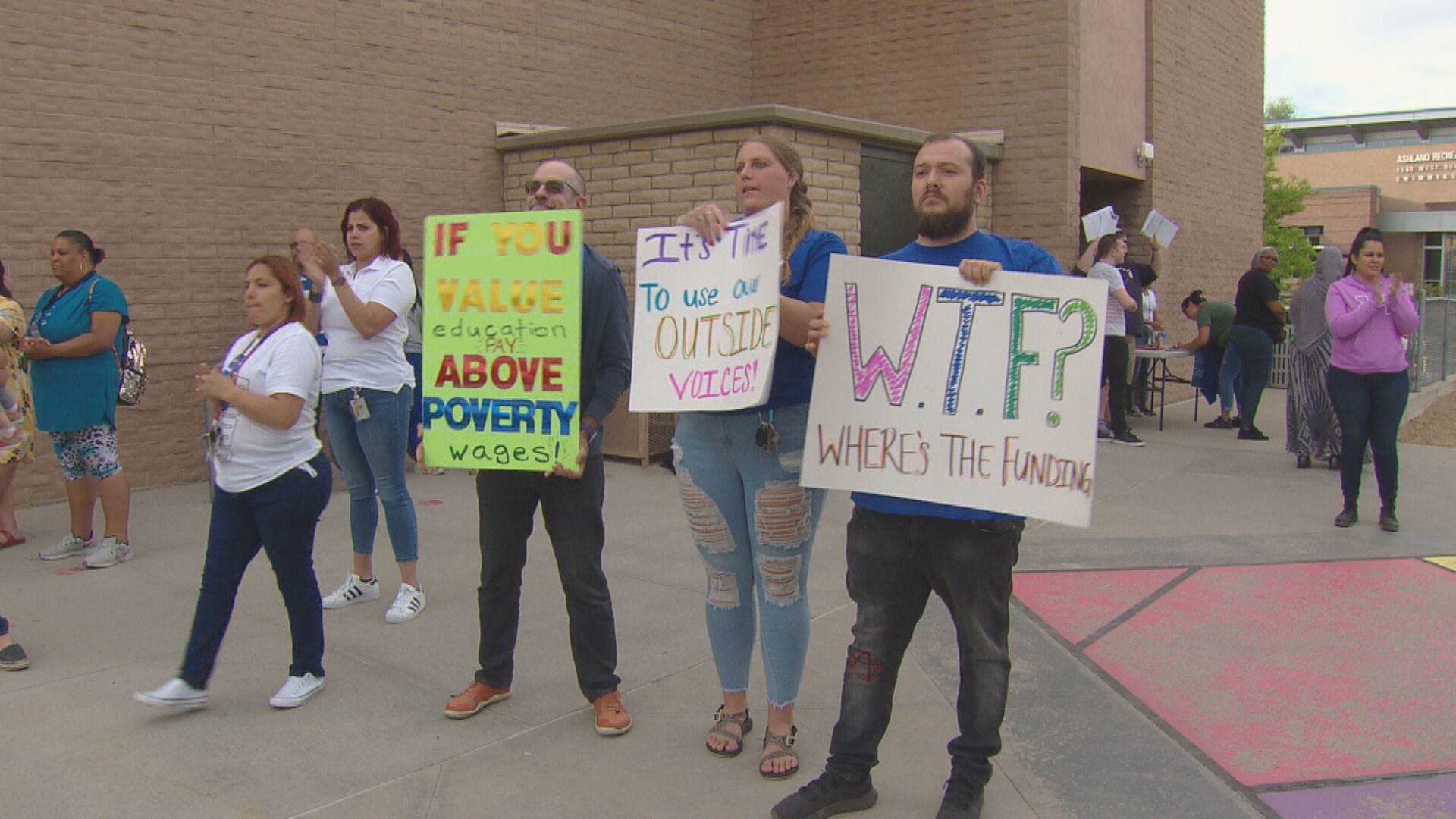 DPS Educators & Staff Rally For Better Wages: 'Hard To Pay Bills'